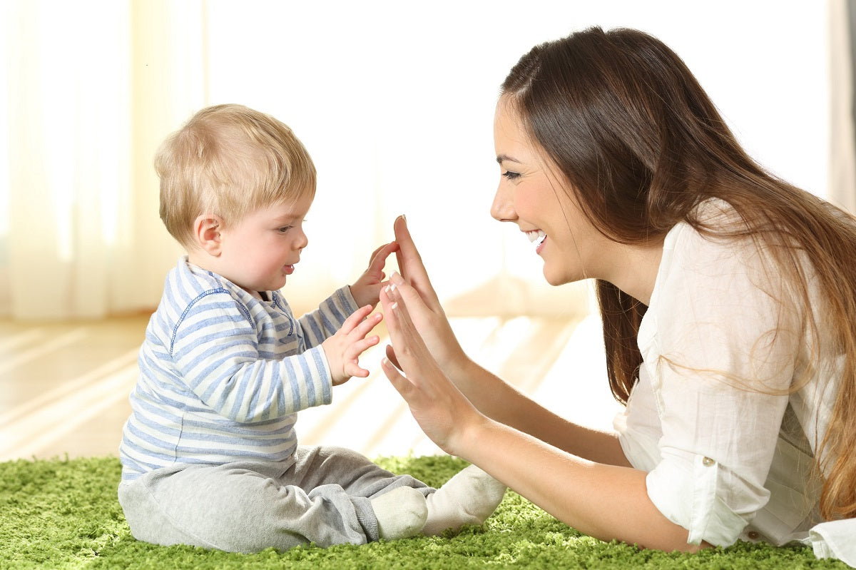 Mom and Son on Carpet