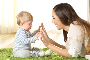 Mom and Son on Carpet